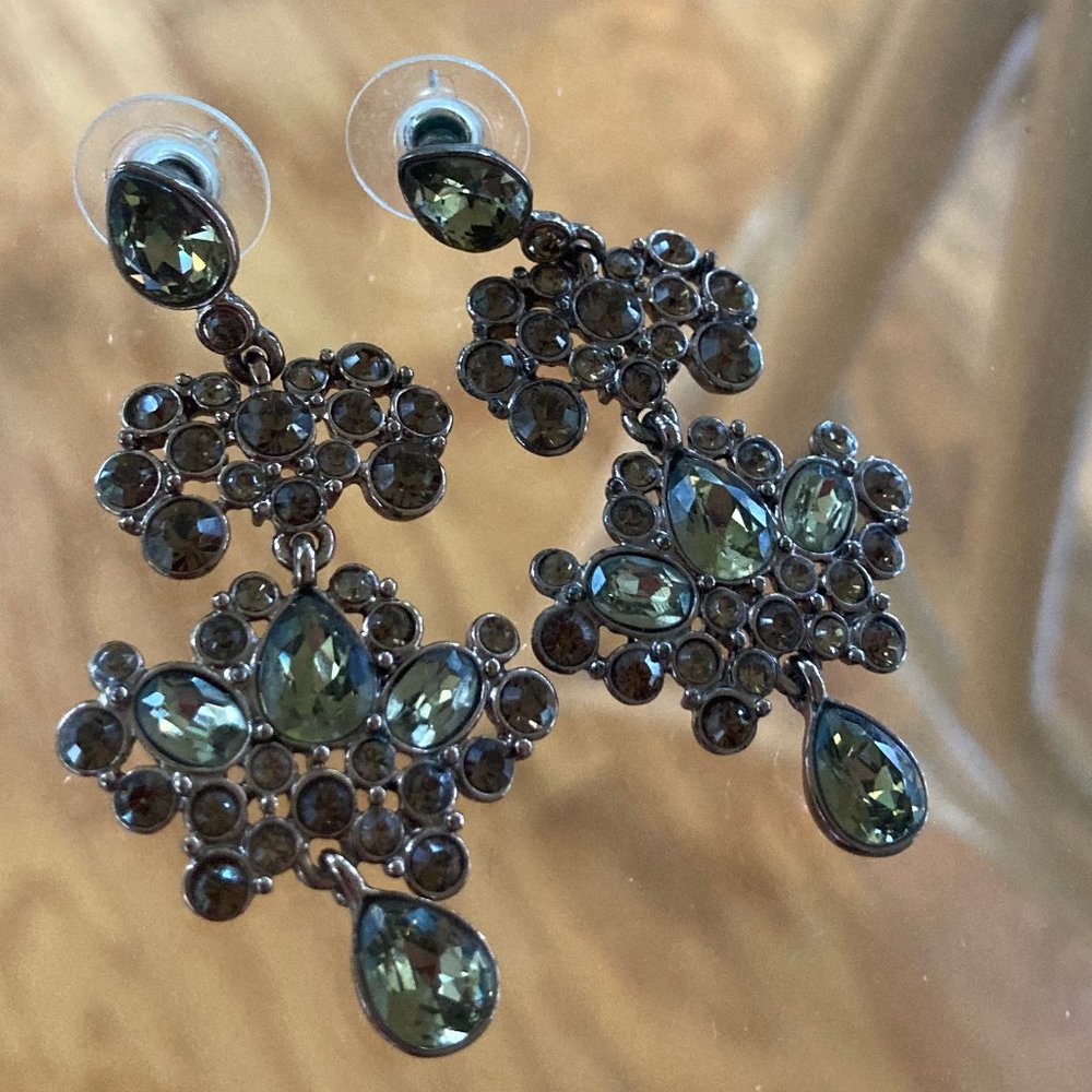 Givenchy, chandelier earrings, green, NWOT